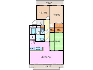 桑名駅 徒歩27分 3階の物件間取画像